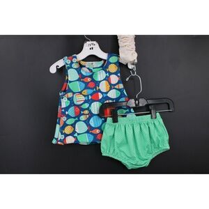SASSY STITCHES DIAPER SET OUTFITS FISHES 12M
